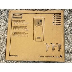 Case of 6 Rubbermaid Commercial Standard Aerosol Dispenser 1793541 White‎